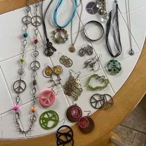 Hippie Peace Sign Costume Jewelry